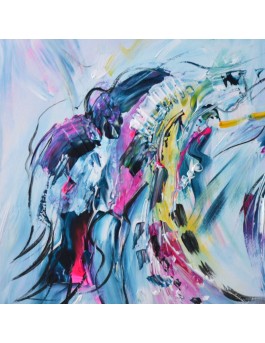 tableau abstrait bleu moderne pas cher