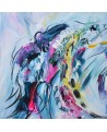 tableau abstrait bleu moderne pas cher