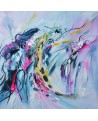 tableau abstrait bleu moderne pas cher