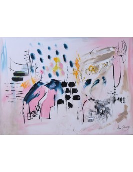 peinture abstraite rose