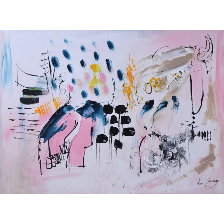 peinture abstraite rose