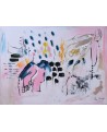 peinture abstraite rose