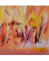 tableau abstrait orange jaune
