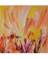 tableau abstrait orange jaune