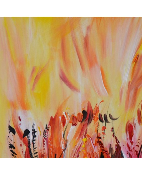 tableau abstrait orange jaune