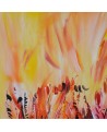 tableau abstrait orange jaune