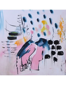 peinture abstraite rose