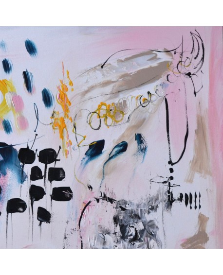 peinture abstraite rose