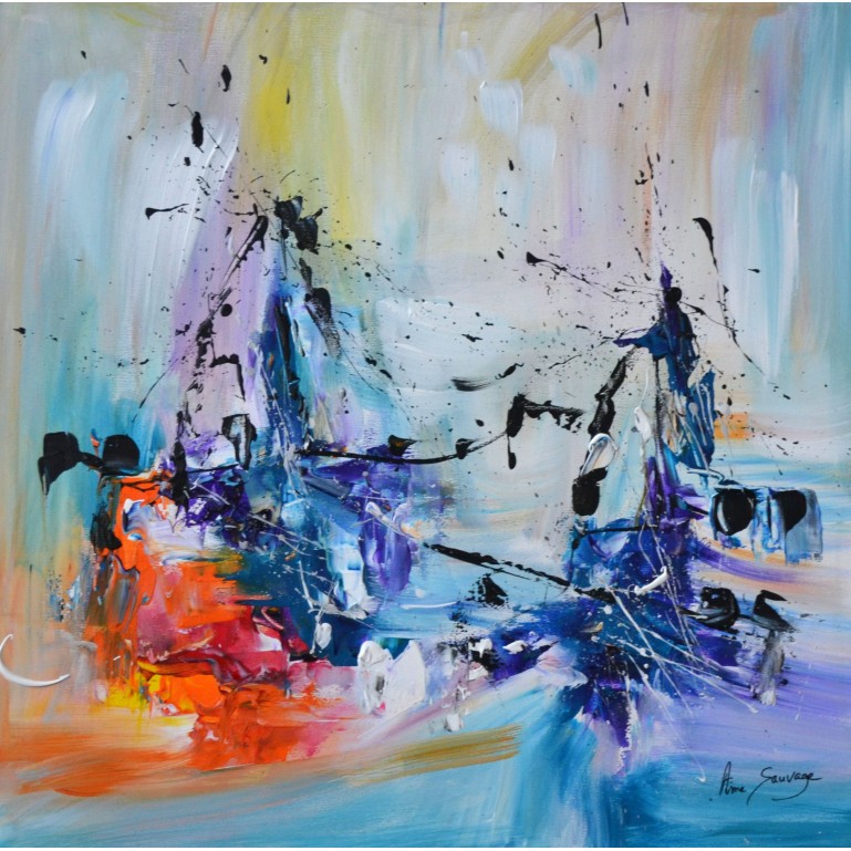 toile abstraite colorée 