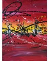 tableau triptyque rouge noir jaune