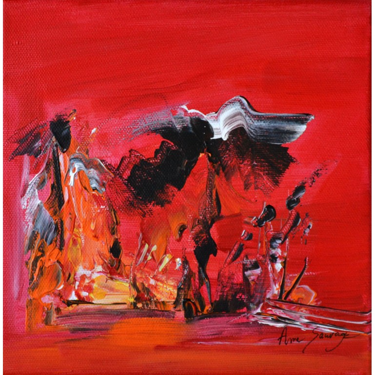 peinture abstraite rouge