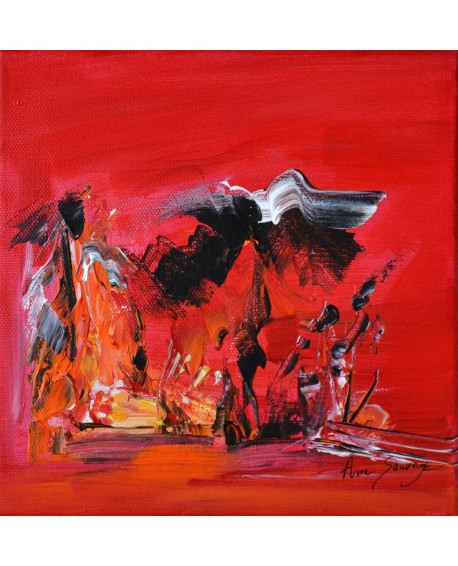 peinture abstraite rouge