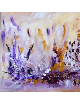 Tableau abstrait violet ocre 