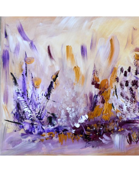 Tableau abstrait violet ocre 