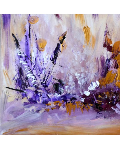 Tableau abstrait violet ocre 