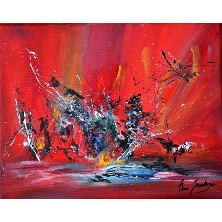 tableau abstrait rouge