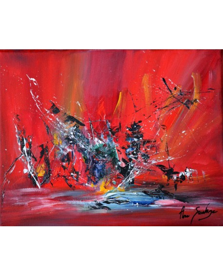tableau abstrait rouge