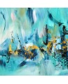 Tableau abstrait bleu turquoise