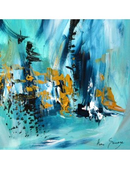 Tableau abstrait bleu turquoise