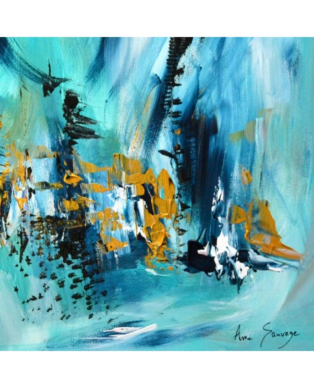 Tableau abstrait bleu turquoise