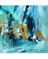 Tableau abstrait bleu turquoise