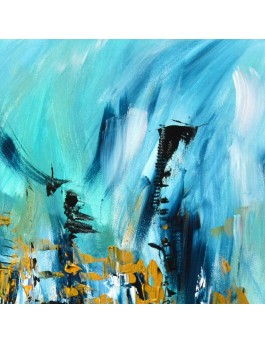 Tableau abstrait bleu turquoise
