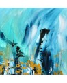 Tableau abstrait bleu turquoise
