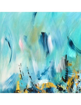 Tableau abstrait bleu turquoise