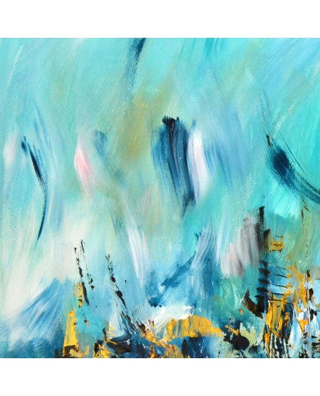 Tableau abstrait bleu turquoise