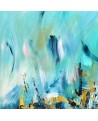 Tableau abstrait bleu turquoise