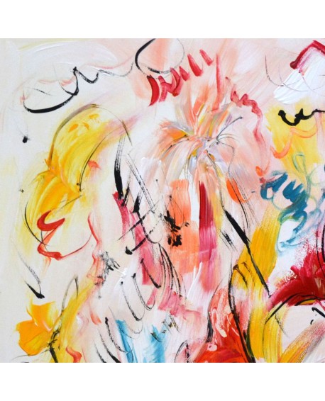 tableau multicolore fleurs