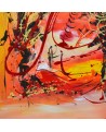 tableau abstrait orange rouge jaune