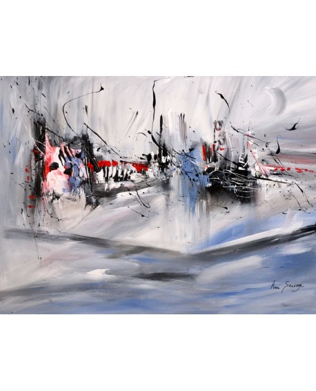 Tableau gris rouge noir blanc 