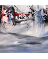 Tableau gris rouge noir blanc 
