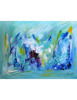 peinture abstraite bleue turquoise