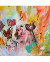 Tableau abstrait de fleurs tulipes
