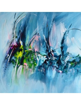 tableau abstrait bleu
