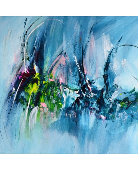 tableau abstrait bleu