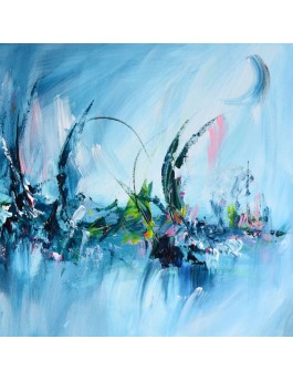 tableau abstrait bleu