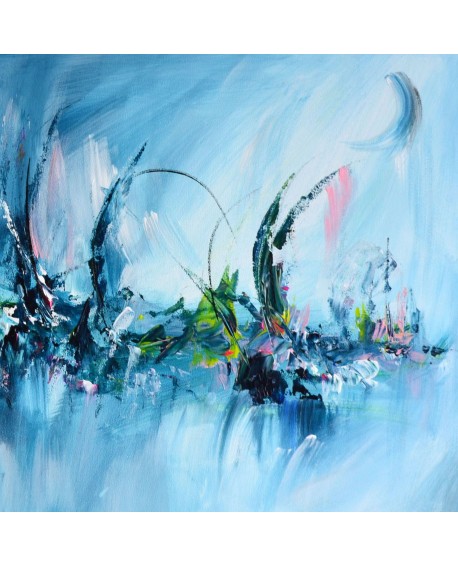 tableau abstrait bleu
