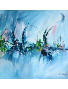 tableau abstrait bleu