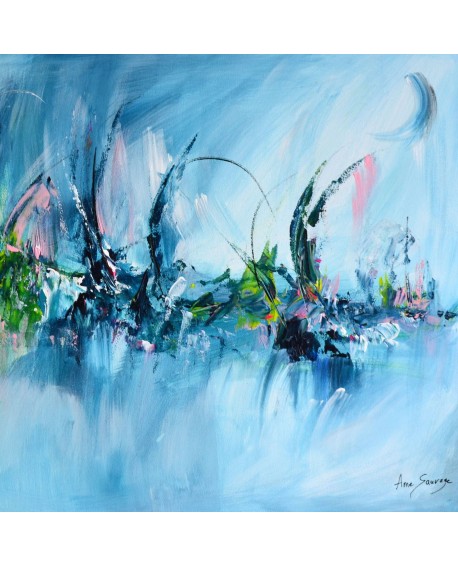 tableau abstrait bleu