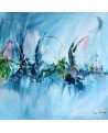 tableau abstrait bleu