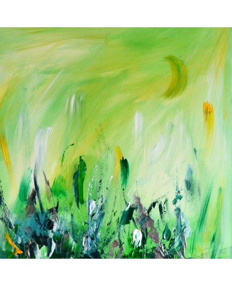 tableau abstrait contemporain vert