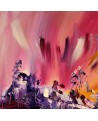 Près du sommet - tableau abstrait rose violet ocre