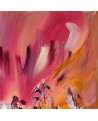 Près du sommet - tableau abstrait rose violet ocre