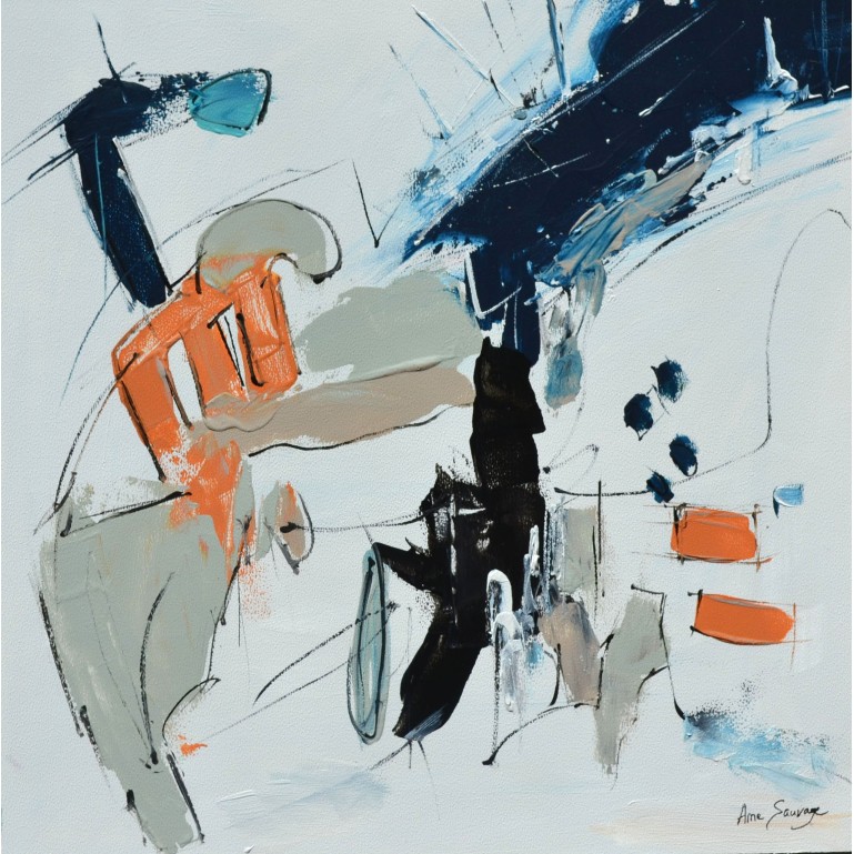 tableau abstrait épuré 