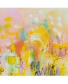 tableau abstrait multicolore de fleurs