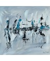 tableau abstrait gris noir blanc bleu