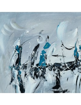 tableau abstrait gris noir blanc bleu